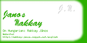 janos makkay business card