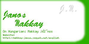 janos makkay business card